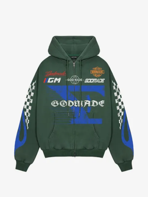 GODMADE 7 Speed logo印花拉链连帽衫