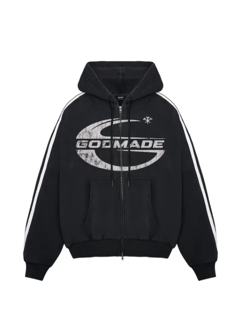 GODMADE Imperial logo-print side-stripe hoodie