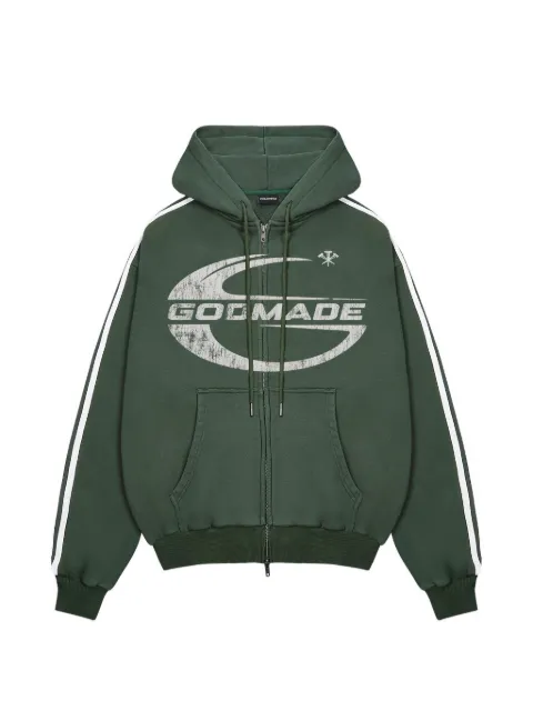 GODMADE Imperial logo-print side-stripe hoodie