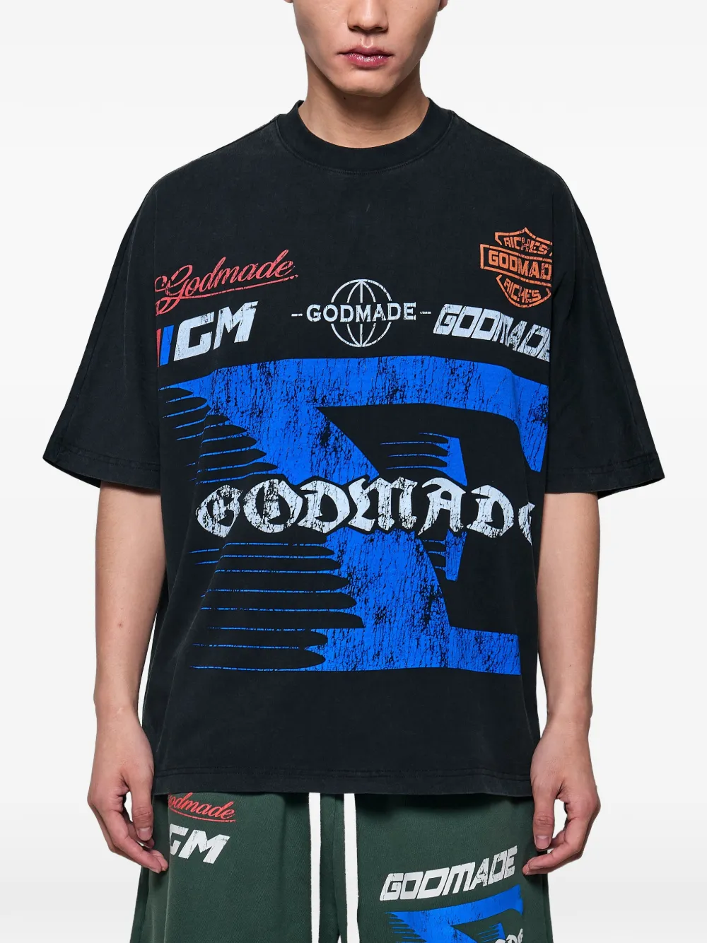 GODMADE 7 Speed T-shirt met grafische print Zwart