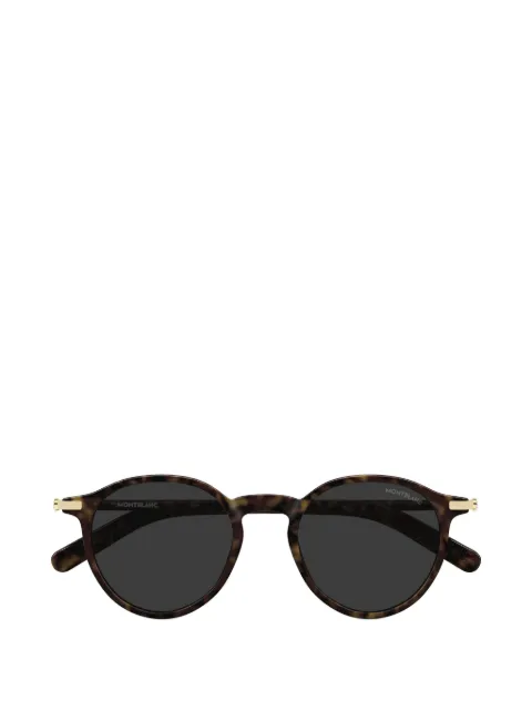 Montblanc tortoiseshell-effect round-frame sunglasses