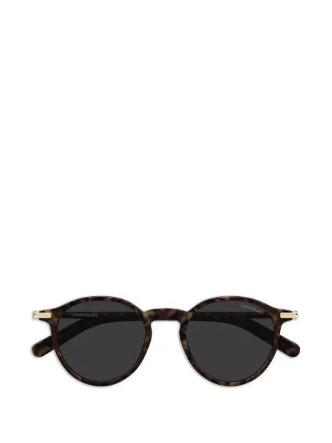 Montblanc tortoiseshell-effect round-frame sunglasses