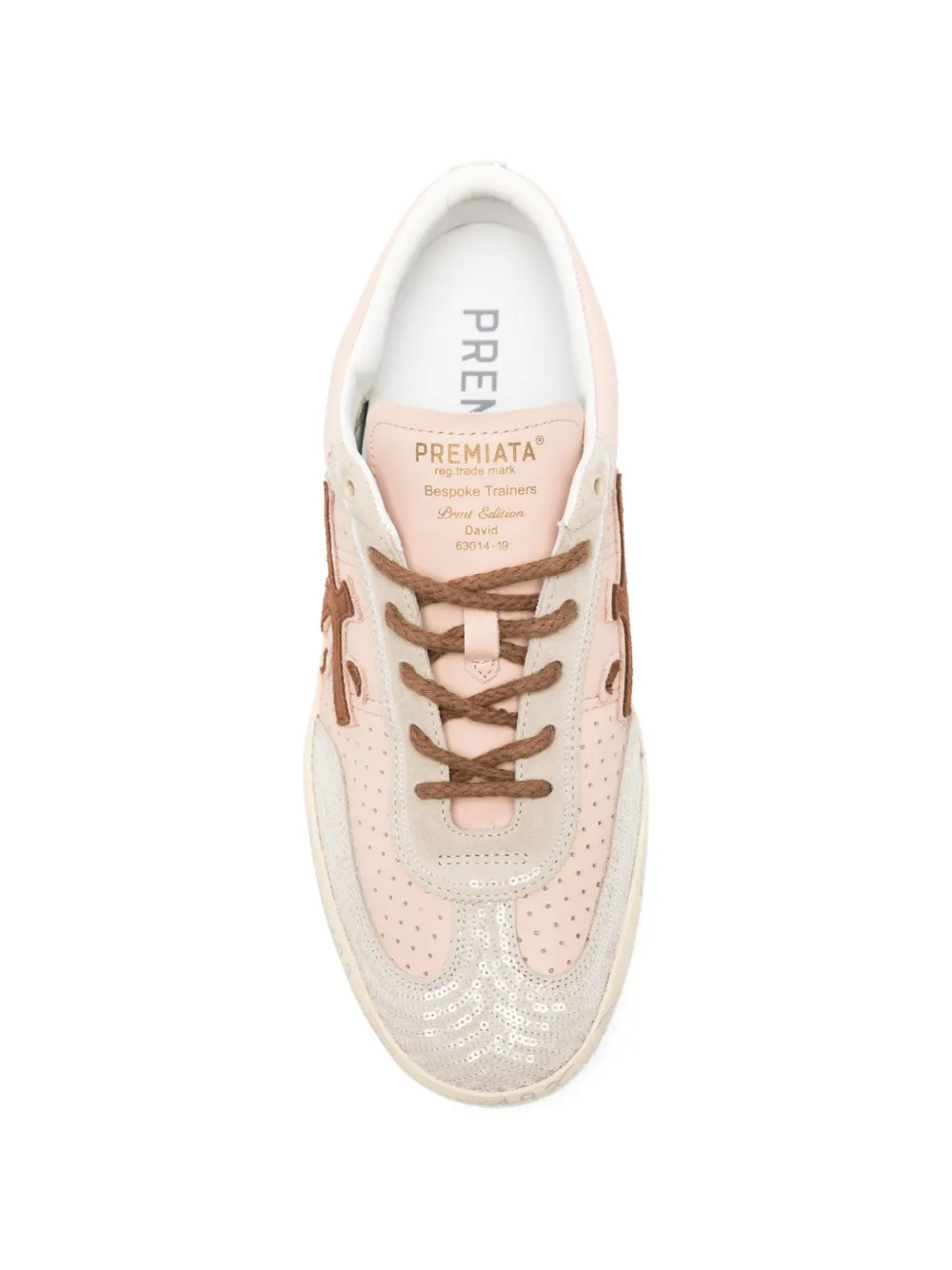 Premiata Davidd sequin-embellished sneakers Roze