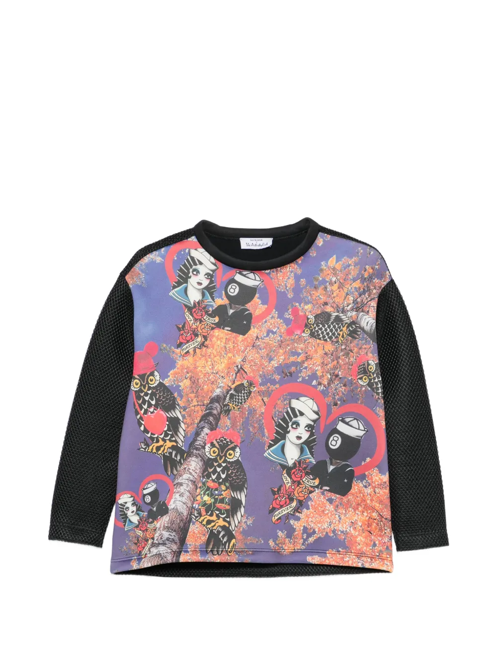 The Artistylist graphic-print mesh-panel sweatshirt - Nero