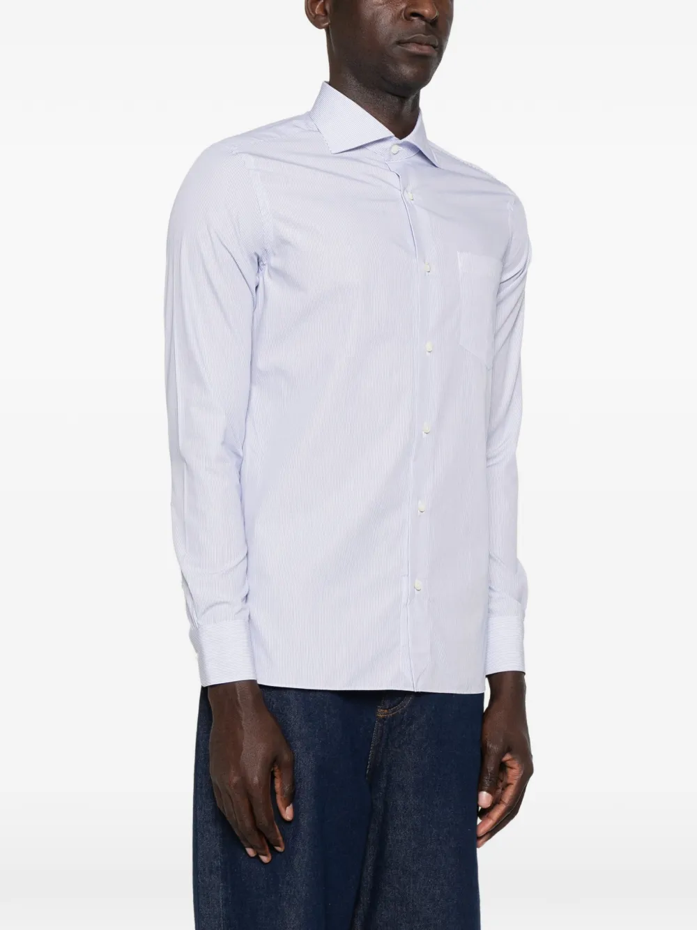  Truzzi Camicia Gessata - Blu 