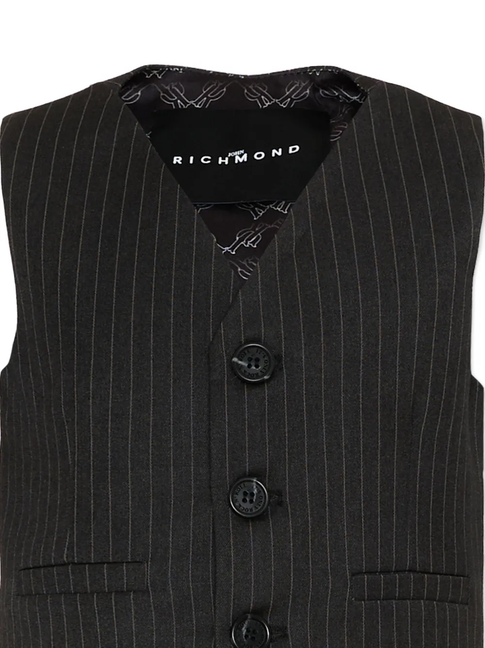 John Richmond Junior Gilet met krijtstreep Grijs