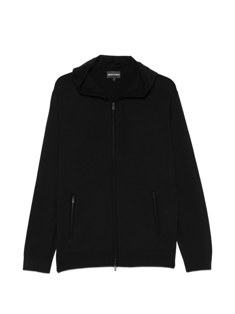 Emporio Armani zip-up virgin-wool sweater - Schwarz