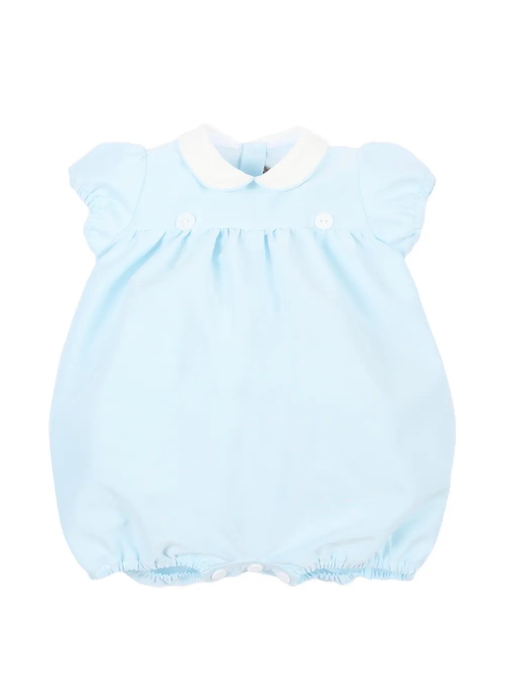 Little Bear Peter Pan-collar pleated-detail romper - Blu