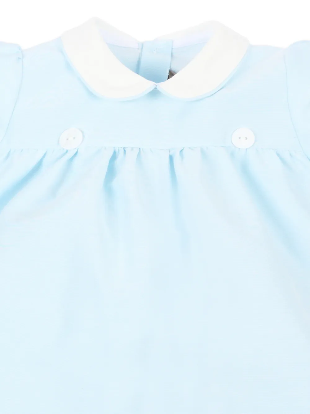 Little Bear Romper met Peter Pan kraag en geplooid detail Blauw