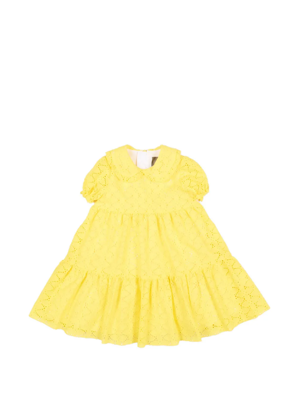 Little Bear broderie-anglaise tiered dress - Giallo