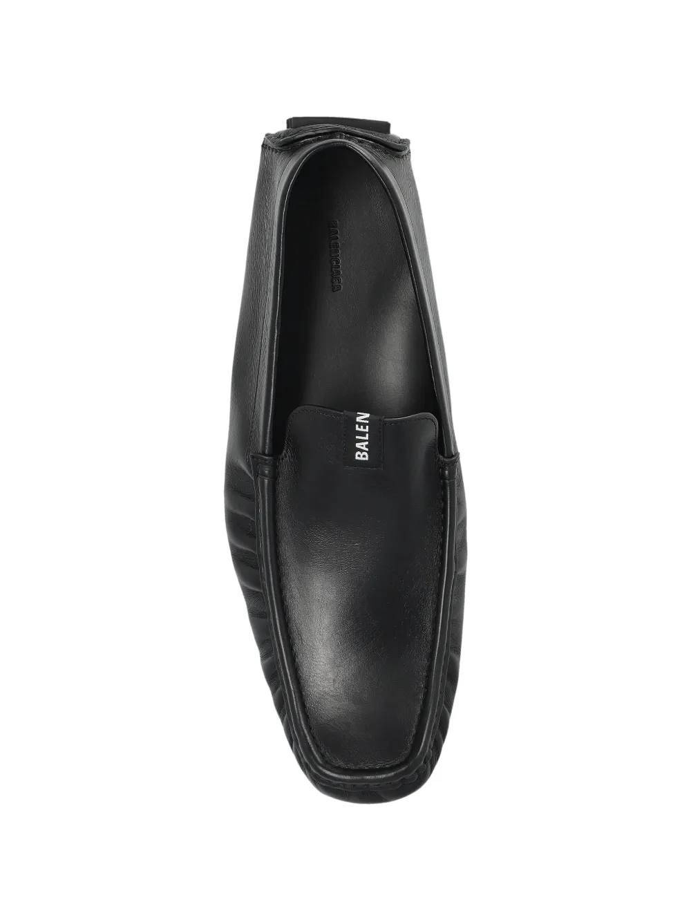 Balenciaga Portofino leren loafers met ruches Zwart