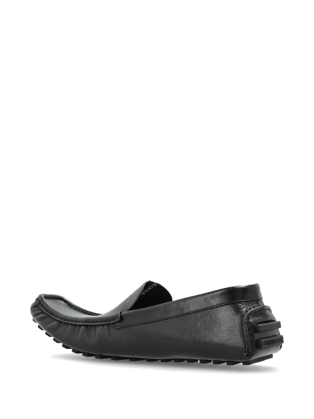 Balenciaga Portofino leren loafers met ruches Zwart