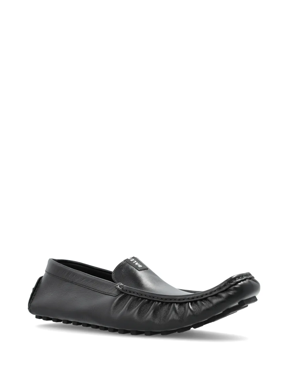 Balenciaga Portofino leren loafers met ruches Zwart