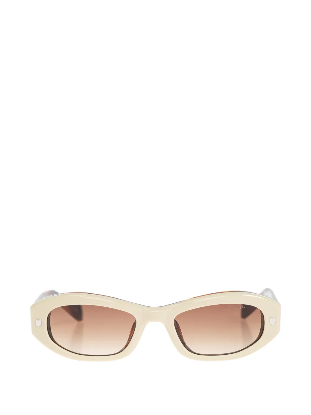 Maison Kitsuné Oval-frame Sunglasses In Neutral