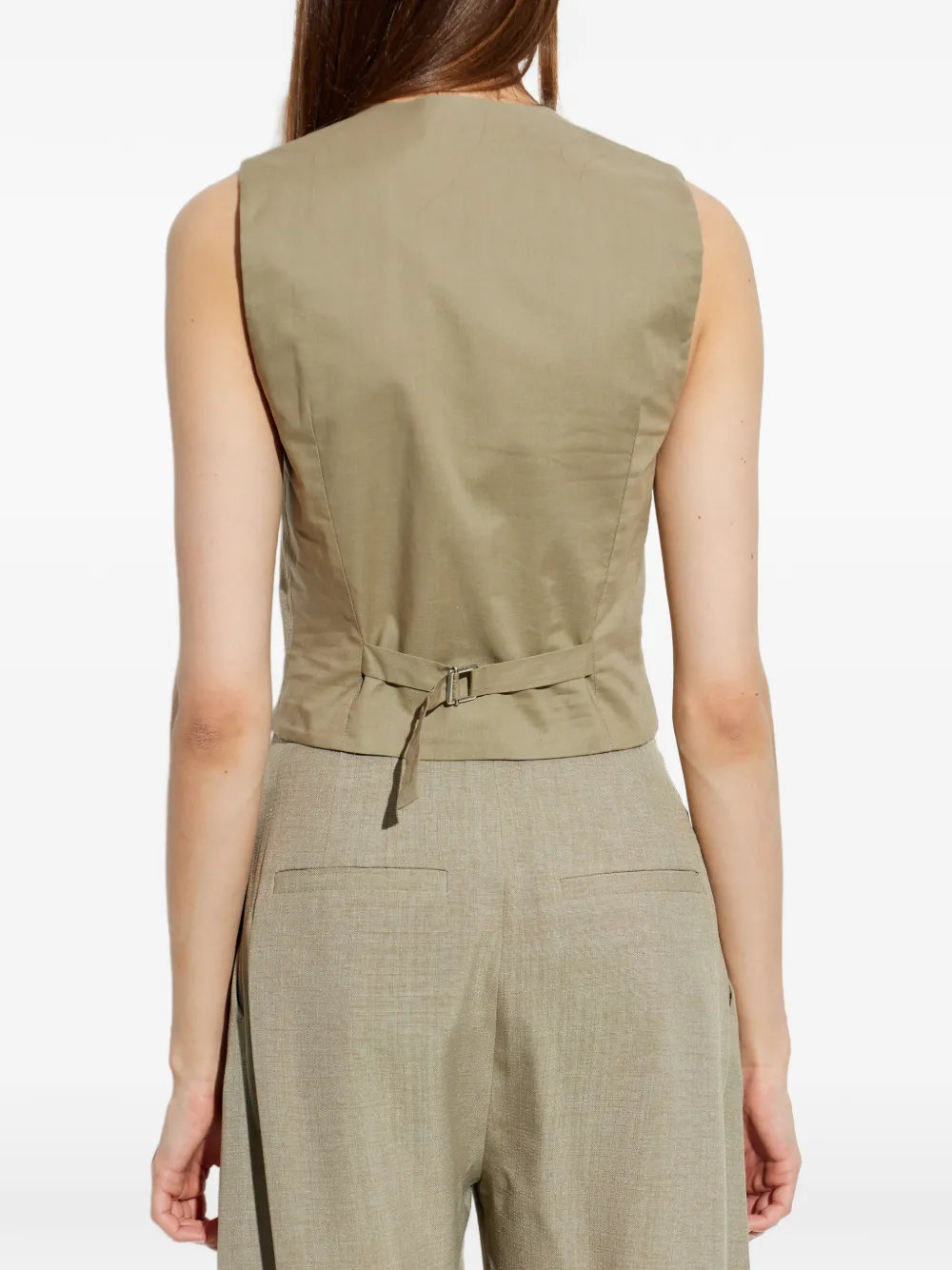IRO Gilet met V-hals en knopen Beige