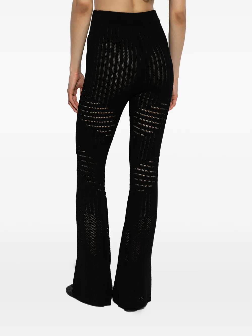 Akep Open-knit Flared Trousers In Multi