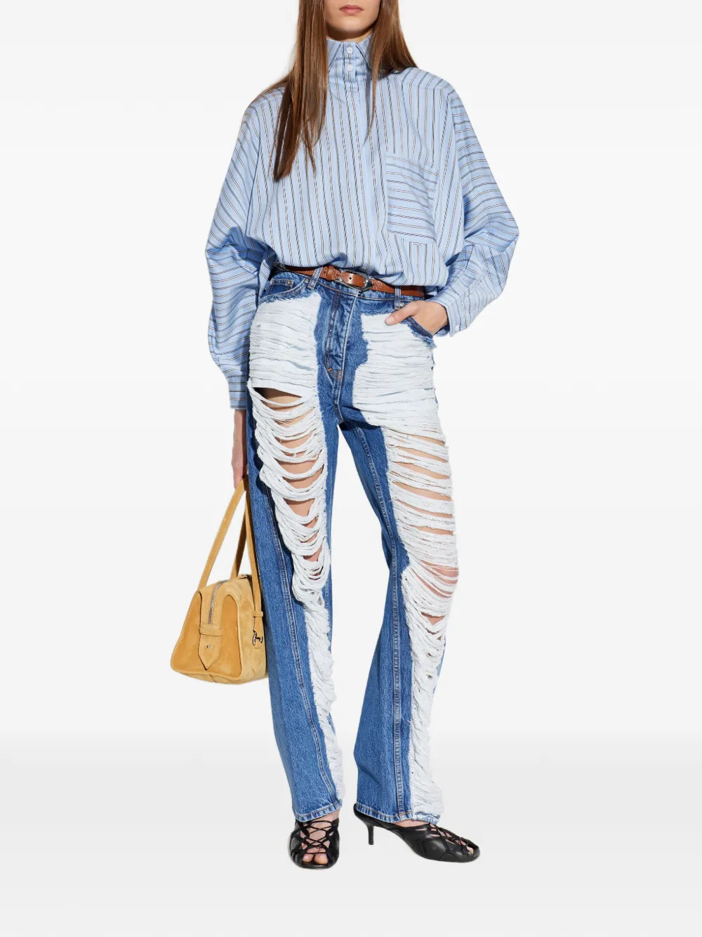 IRO Gerafelde jeans Blauw