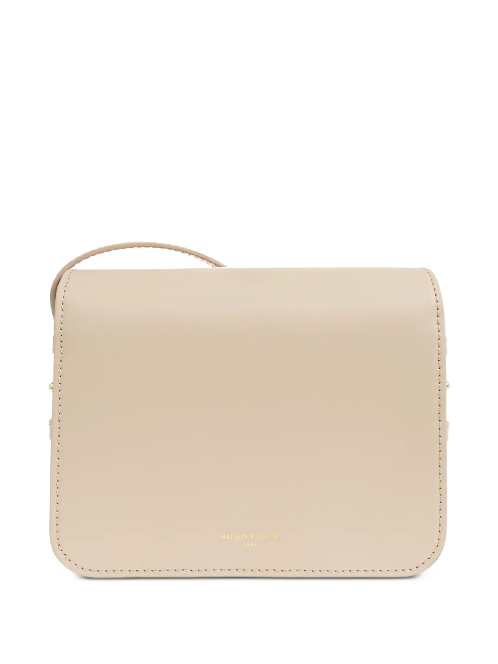 Maison Kitsuné Edie schoudertas met vos-plakkaat Beige