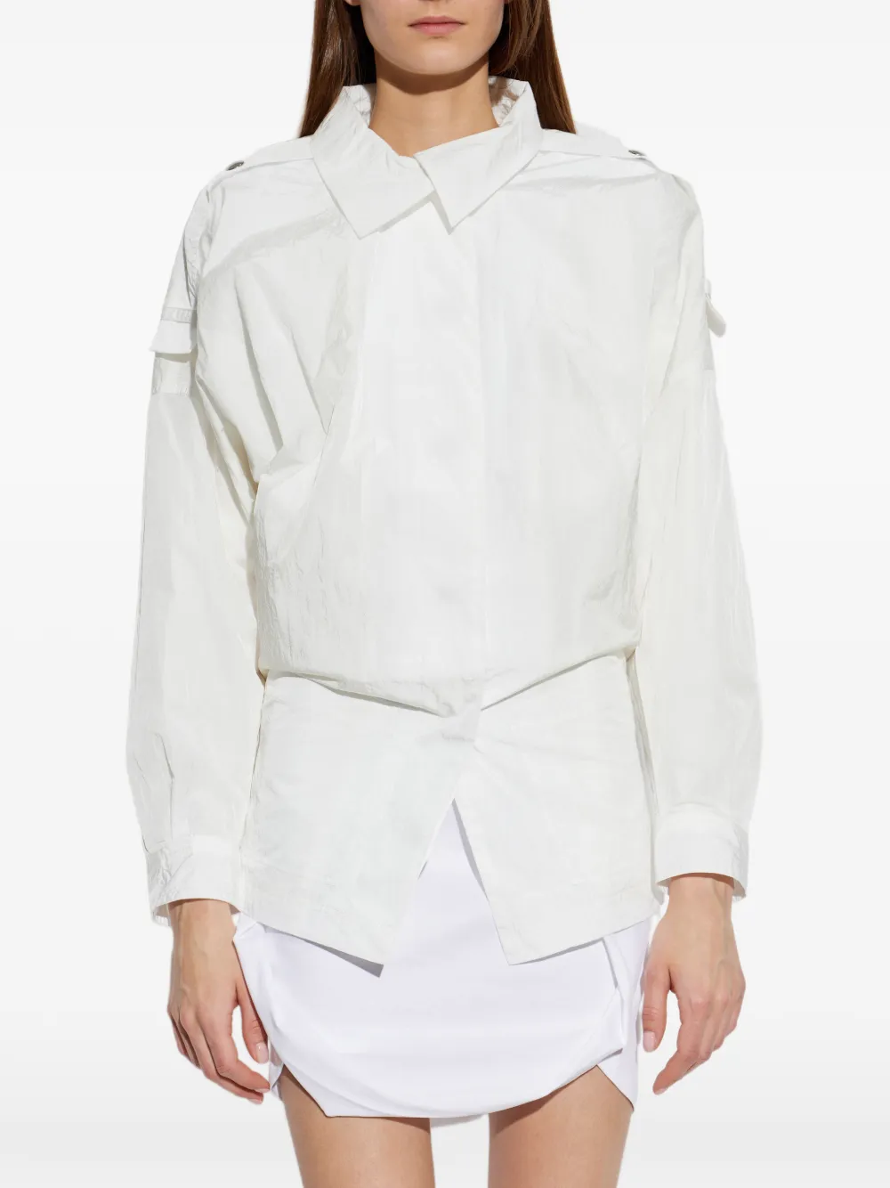 IRO Wouna jack met gedraaide taille en epauletten Wit