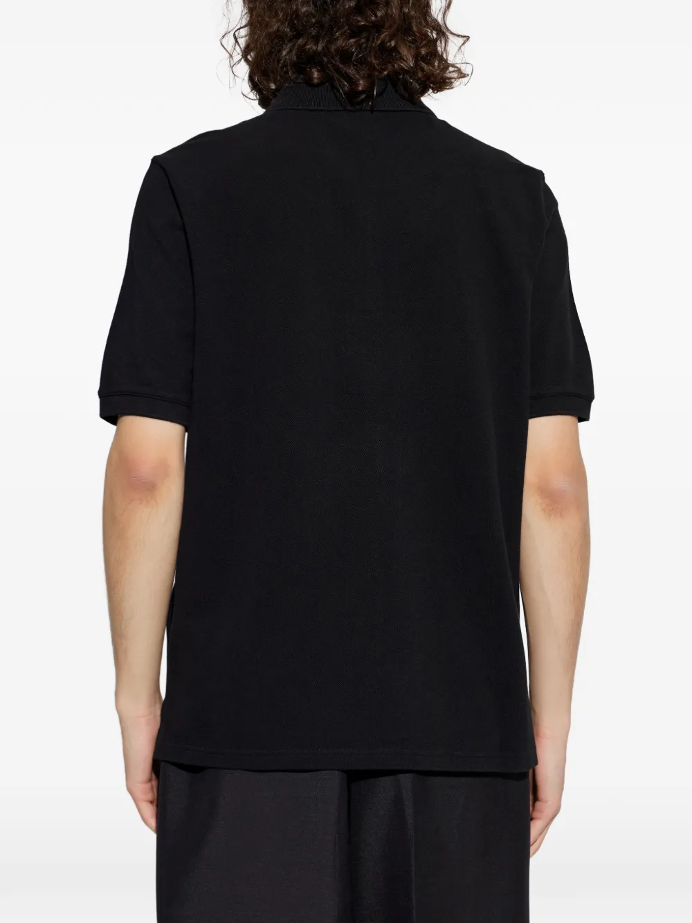 Maison Kitsuné Poloshirt met logopatch en ritssluiting Zwart