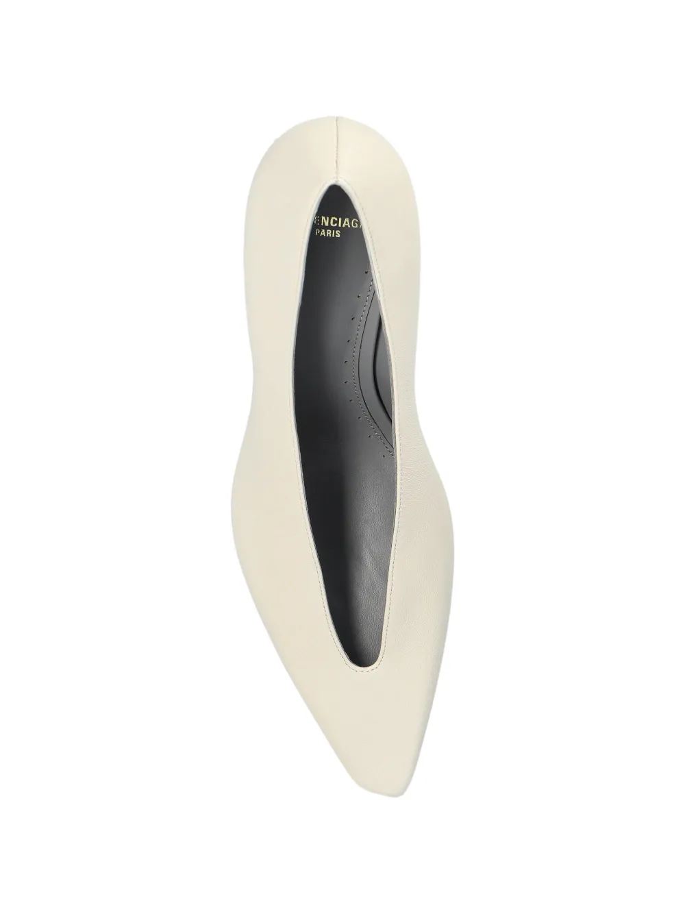 Balenciaga Duchesse pumps met puntige neus en V-vorm Beige