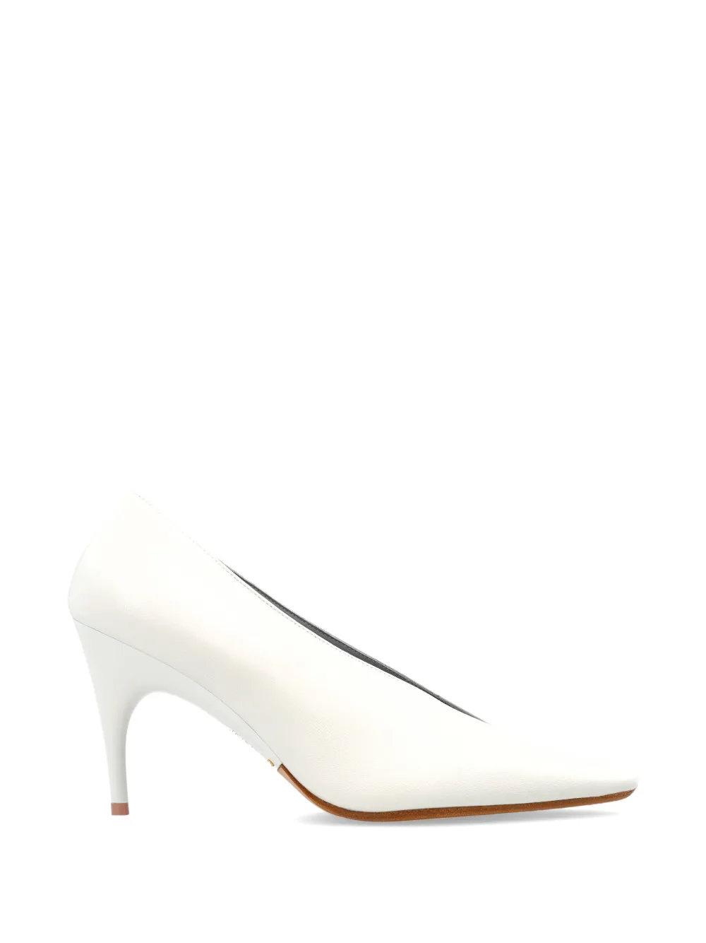 Balenciaga Duchesse pumps met puntige neus en V-vorm Beige