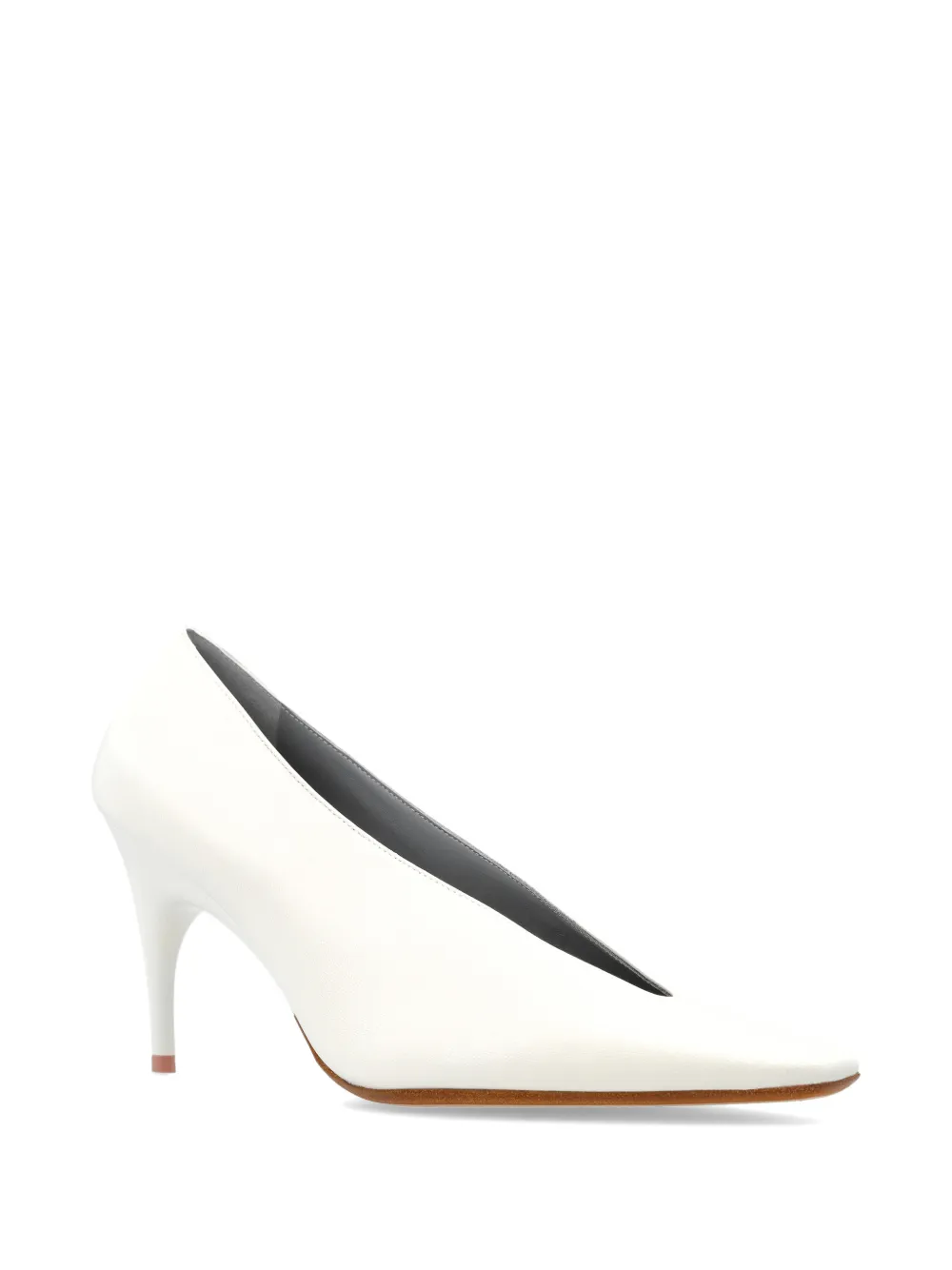 Balenciaga Duchesse pumps met puntige neus en V-vorm Beige
