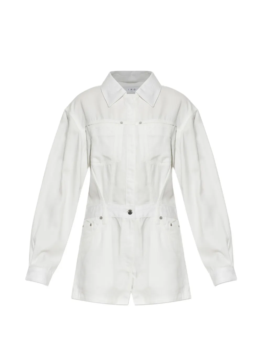 IRO panelled long-sleeve play suit - Bianco