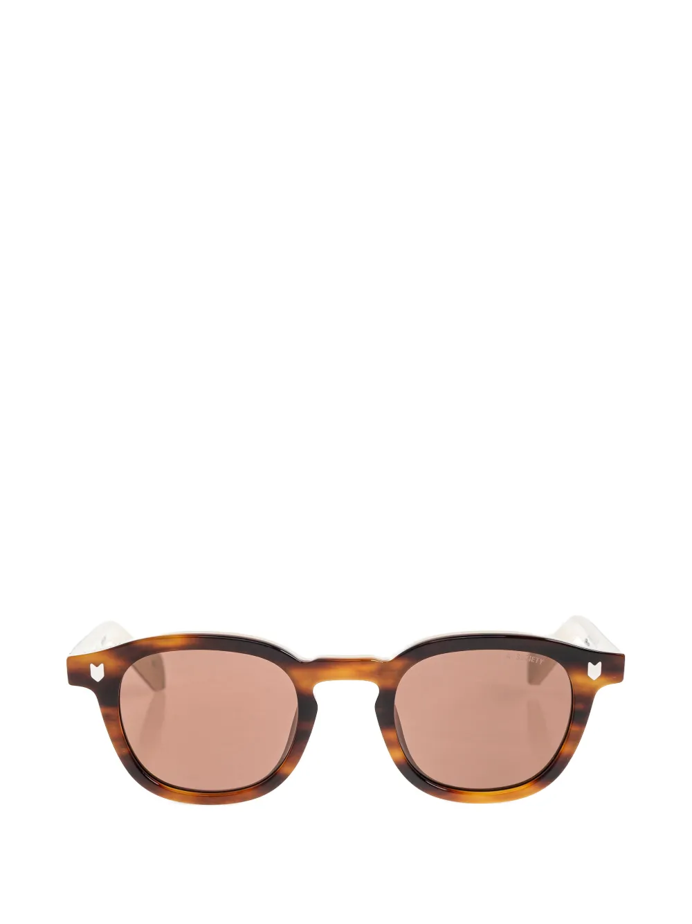 Maison Kitsuné tortoiseshell-effect round-frame sunglasses - Marrone