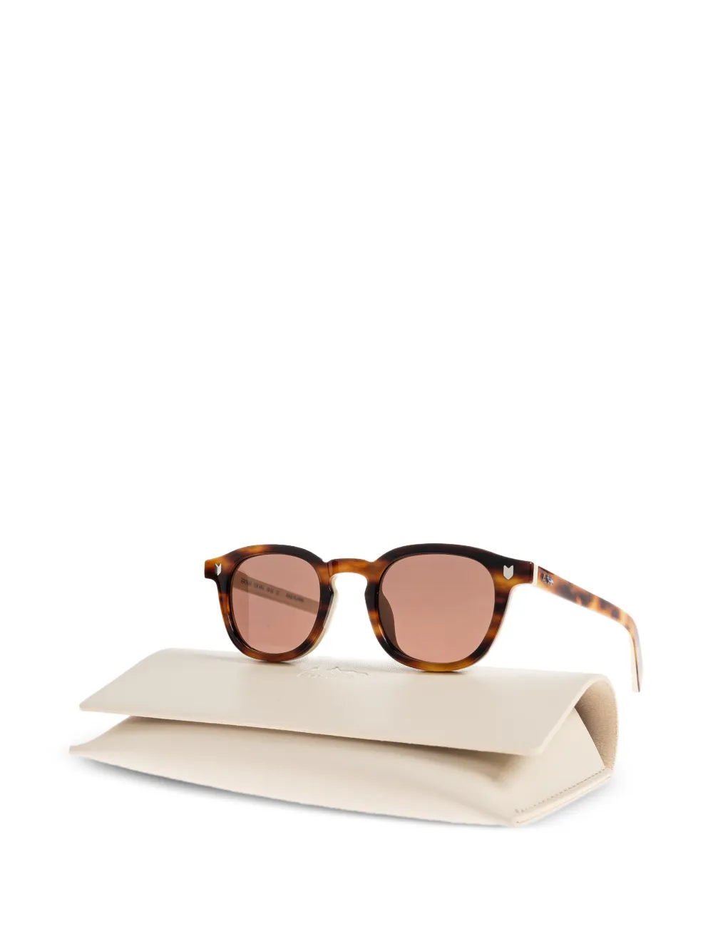 Maison Kitsuné Zonnebril met rond montuur Bruin