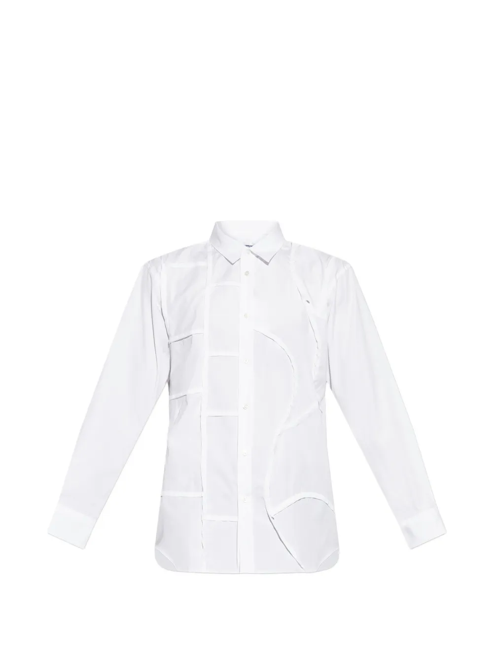 Comme Des Garçons Shirt patchwork raw-edge shirt - White