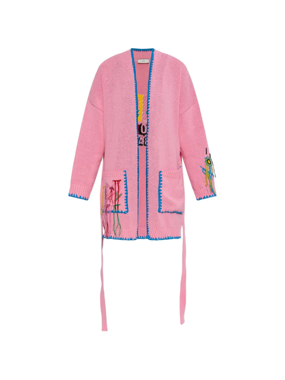 Akep embroidered fringed cardigan - Pink