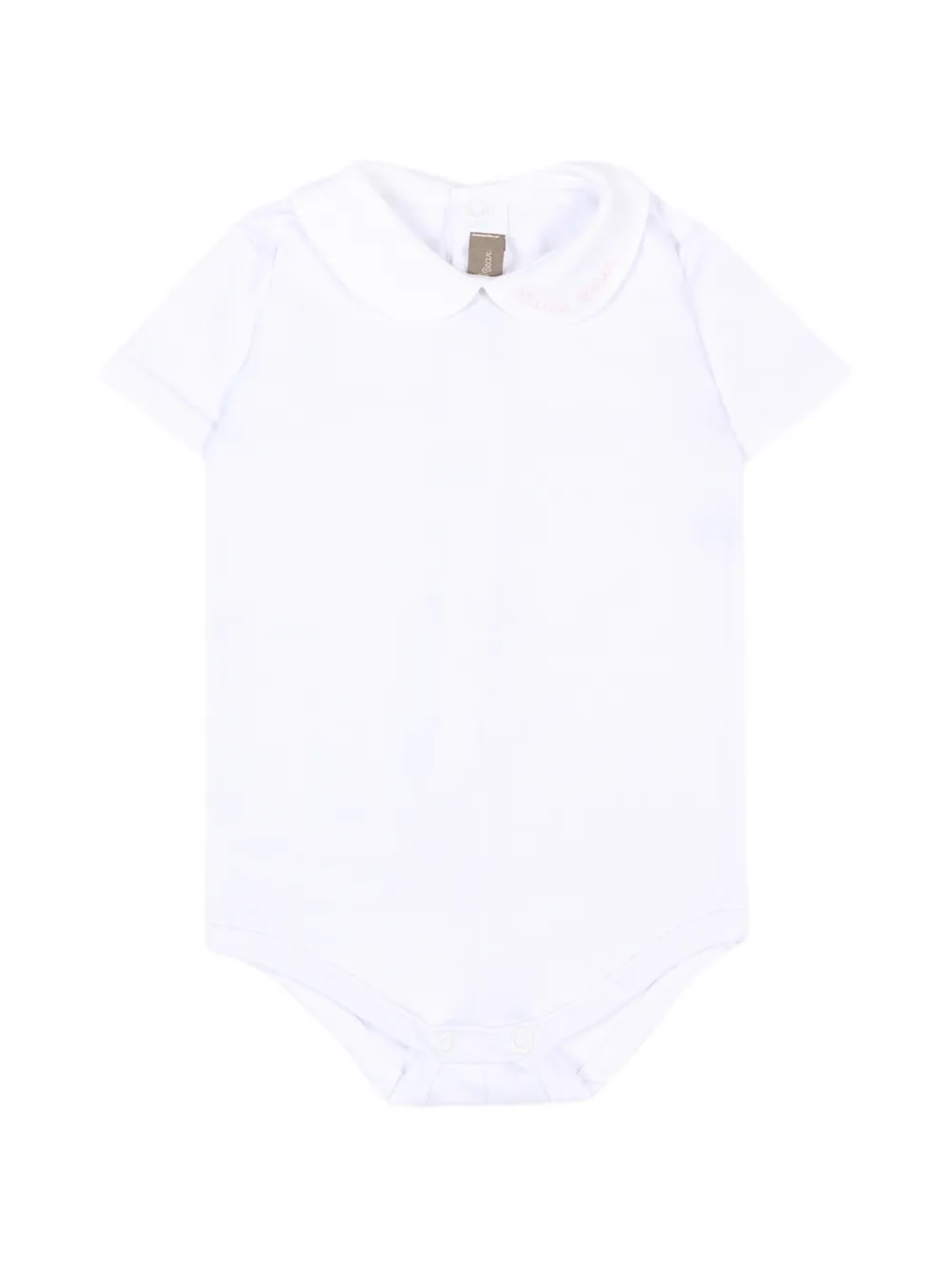 Little Bear Peter Pan-collar embroidered bodysuit - Bianco