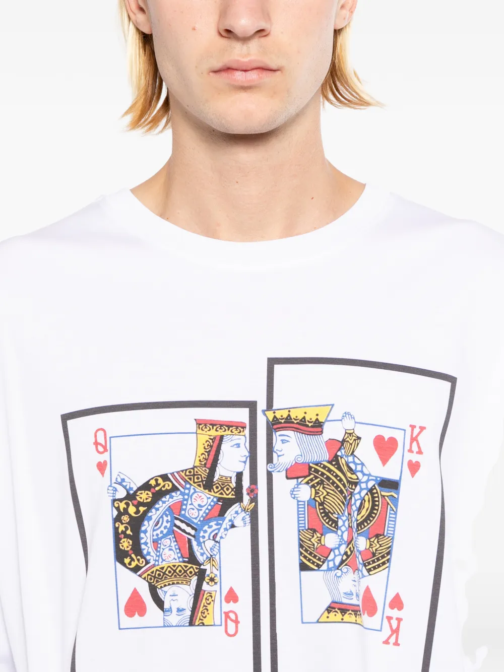 LES HOMMES T-shirt met print Wit