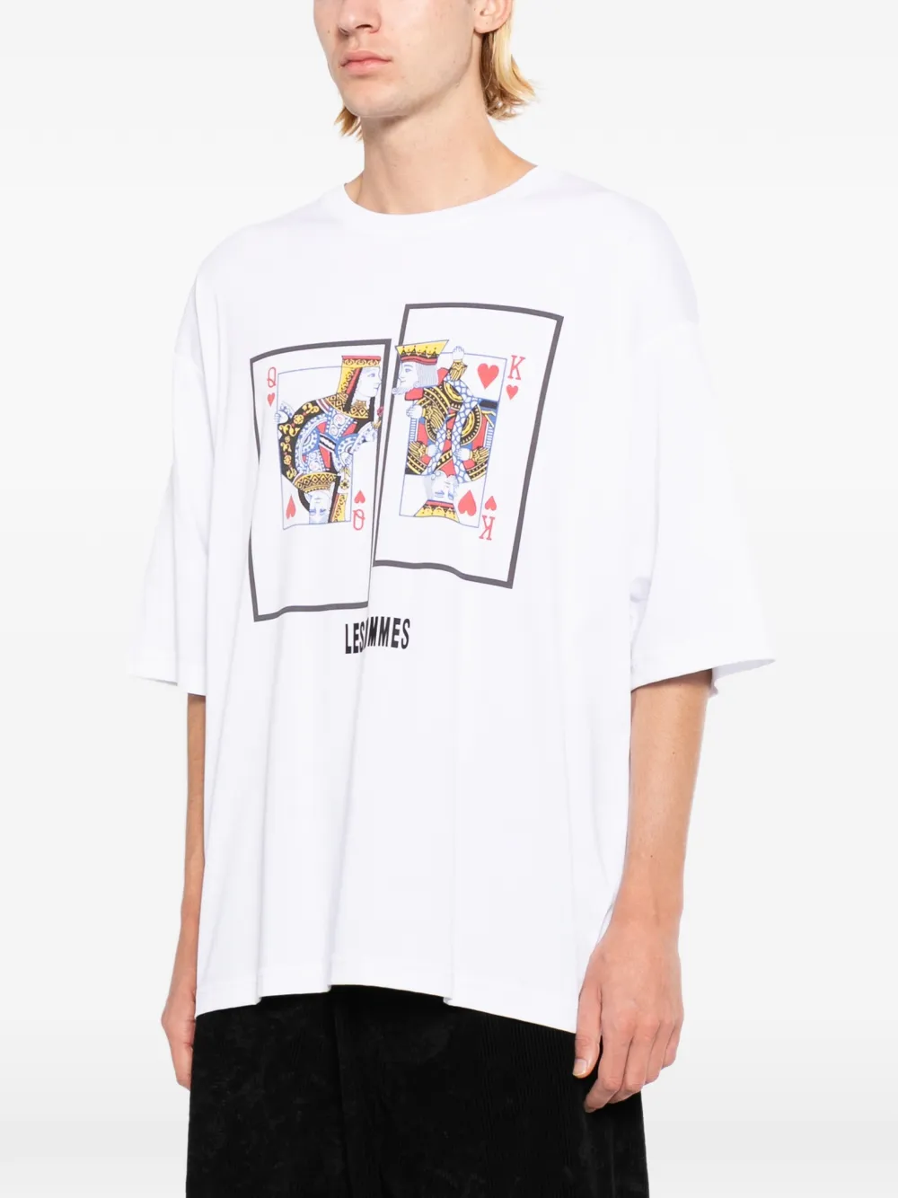 LES HOMMES T-shirt met print Wit