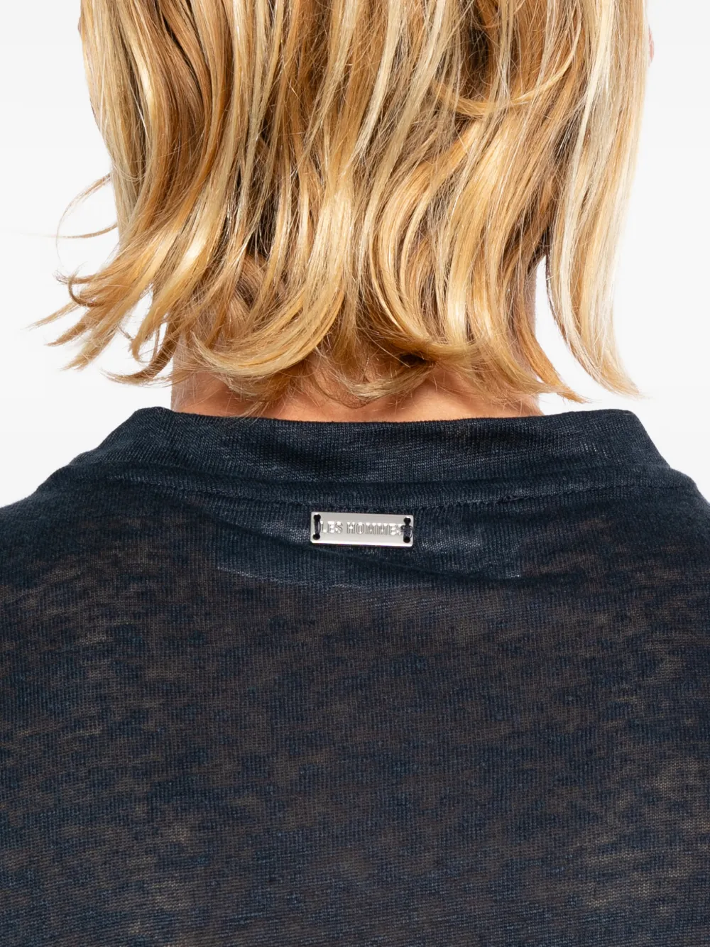 LES HOMMES Linnen T-shirt Blauw