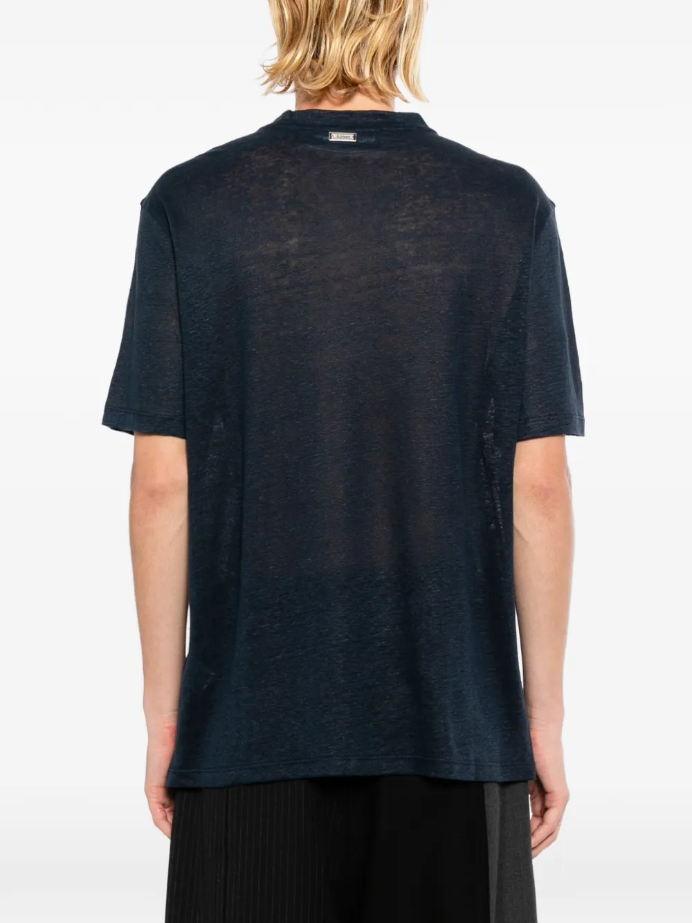 LES HOMMES Linnen T-shirt Blauw