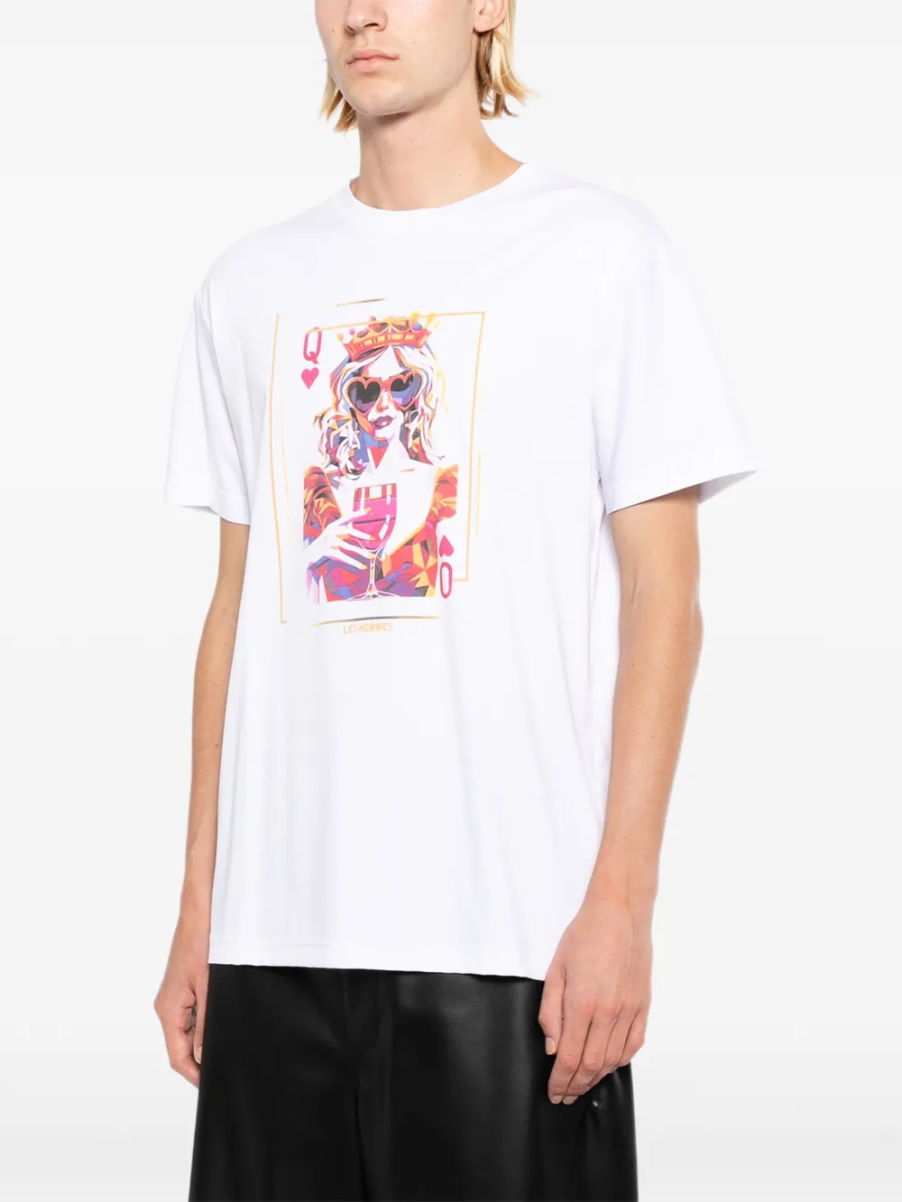 LES HOMMES T-shirt met print Wit
