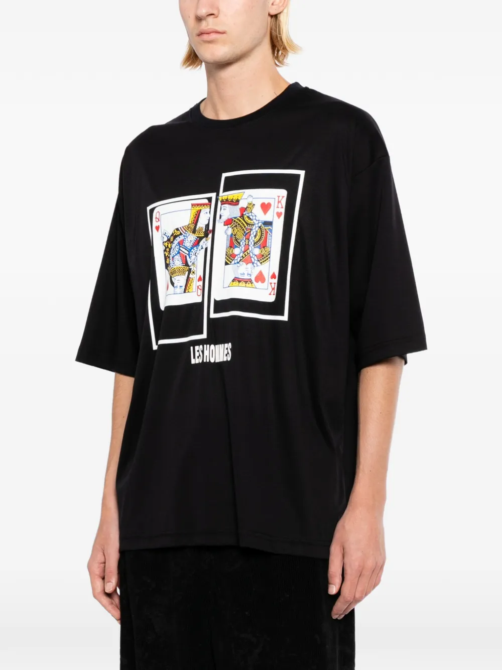  Les Hommes T-shirt Con Stampa - Nero 