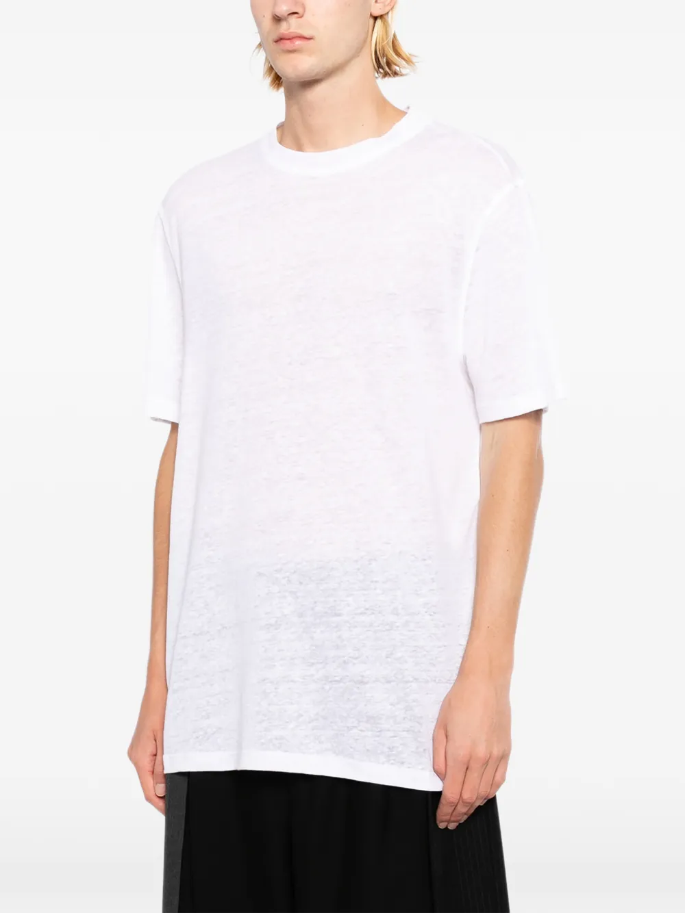 LES HOMMES Linnen T-shirt Wit