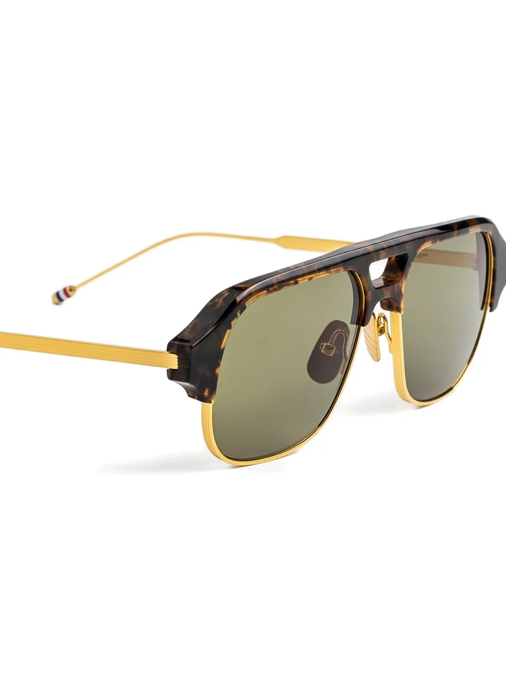 Thom Browne Eyewear Zonnebril met piloten montuur Bruin