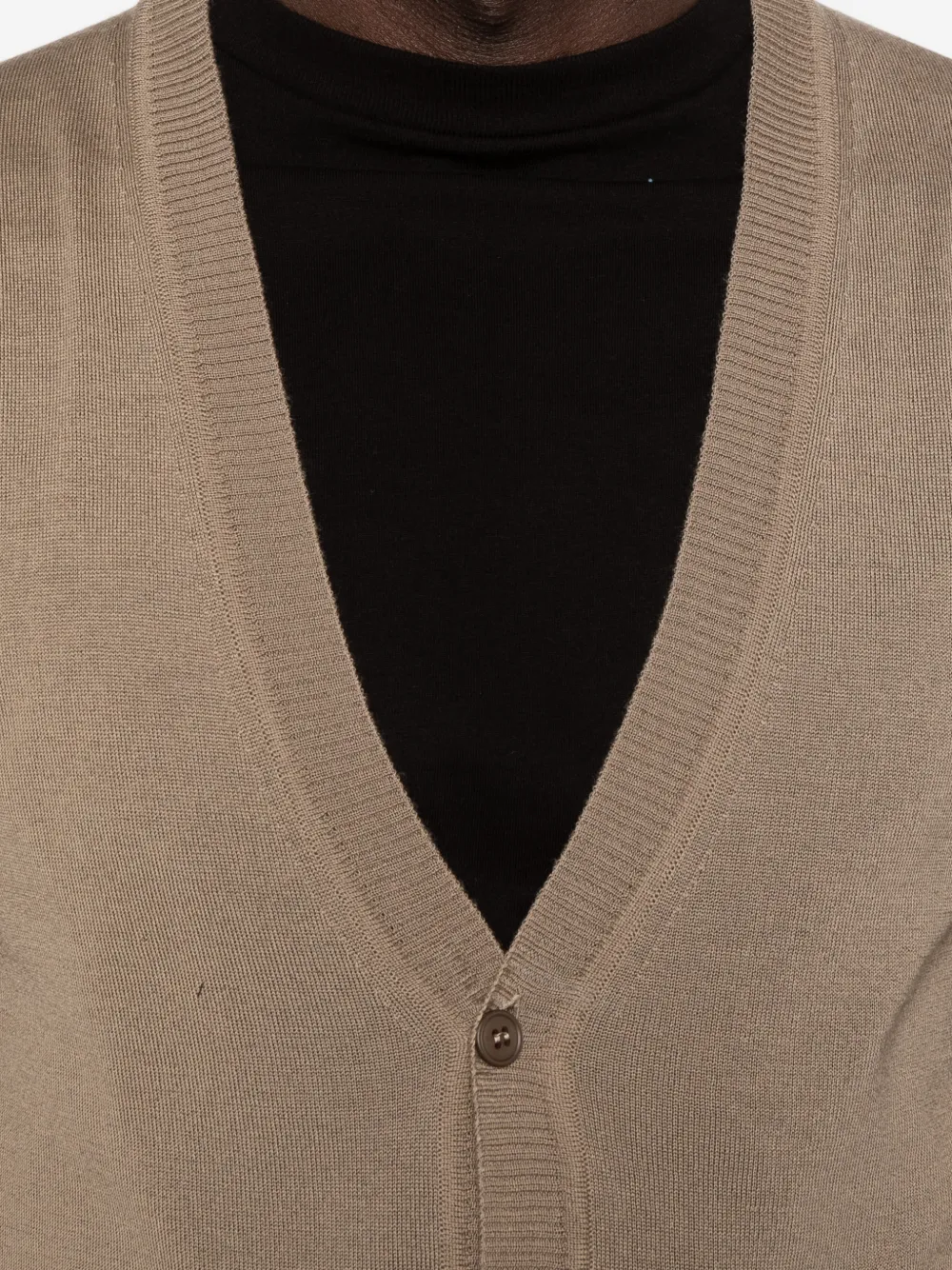Emporio Armani Button-up vest met V-hals Beige