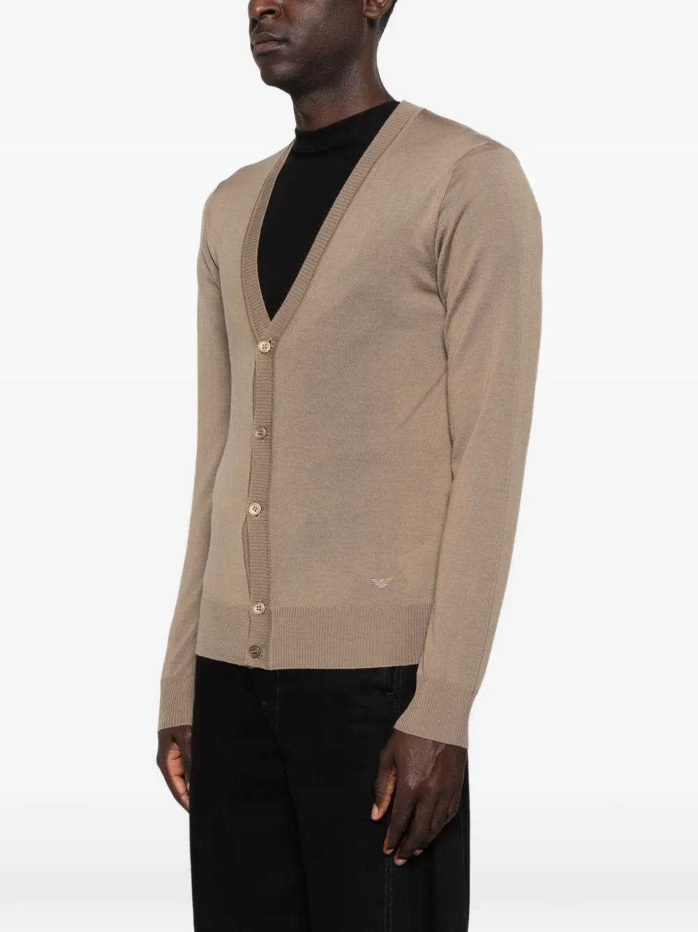 Emporio Armani Button-up vest met V-hals Beige