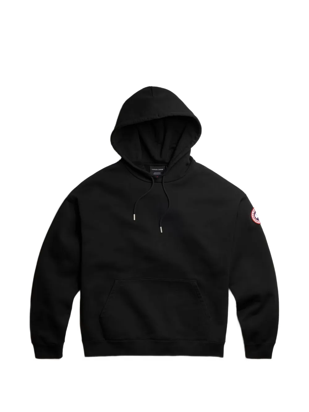 Canada Goose logo-patch drawstring hoodie - Black