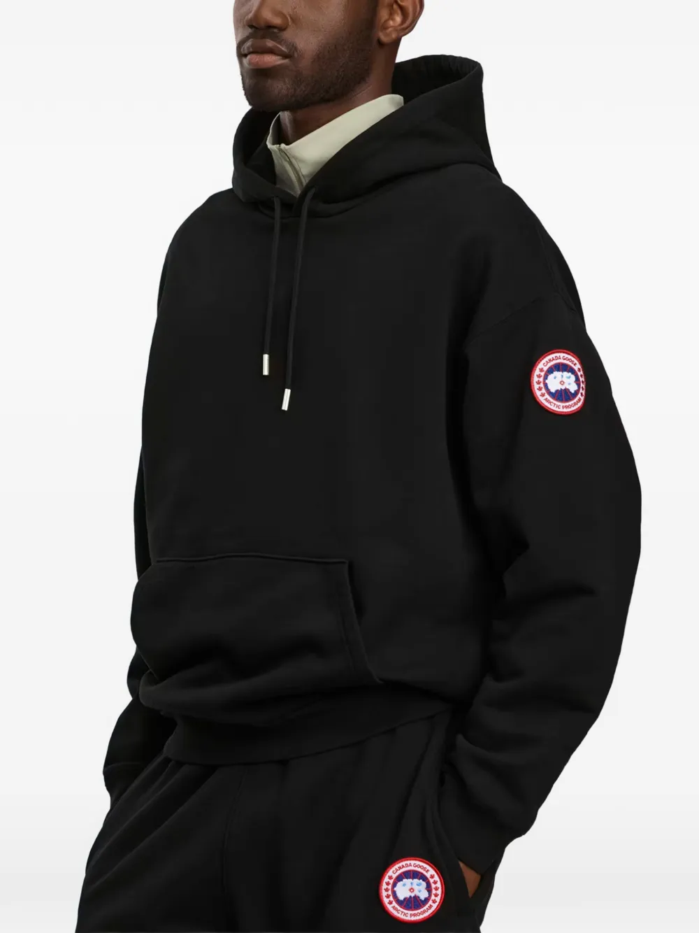 Canada Goose Hoodie met logopatch Zwart