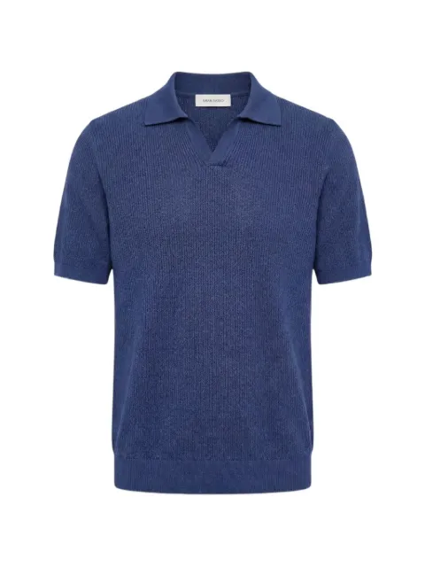 Gran Sasso ribbed-knit short-sleeve polo shirt