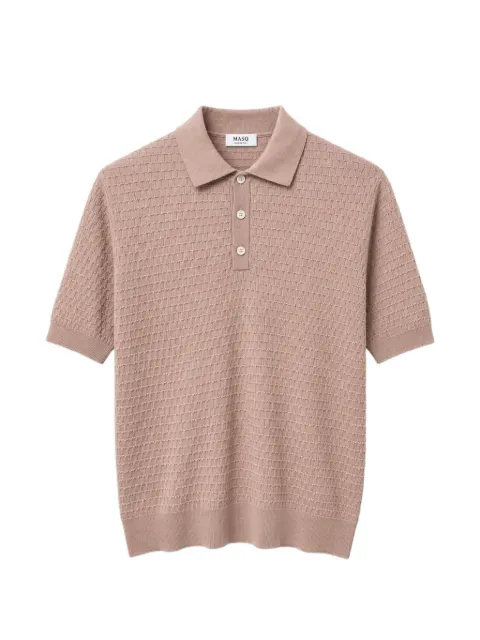 MASQ textured-knit polo shirt