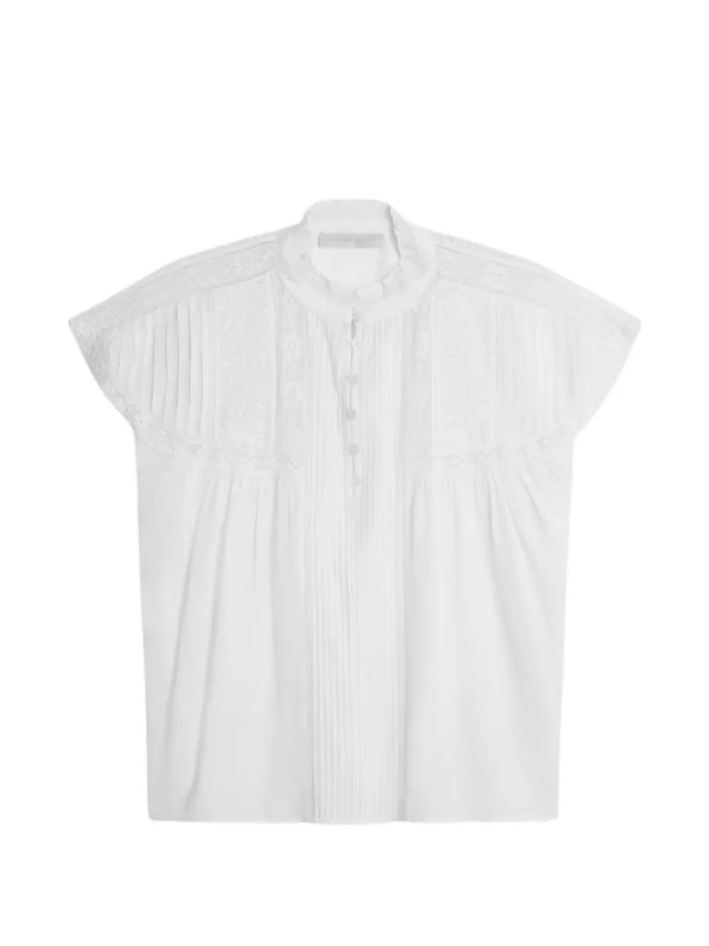 Vanessa Bruno Ganu lace-trimmed pleated top - Bianco