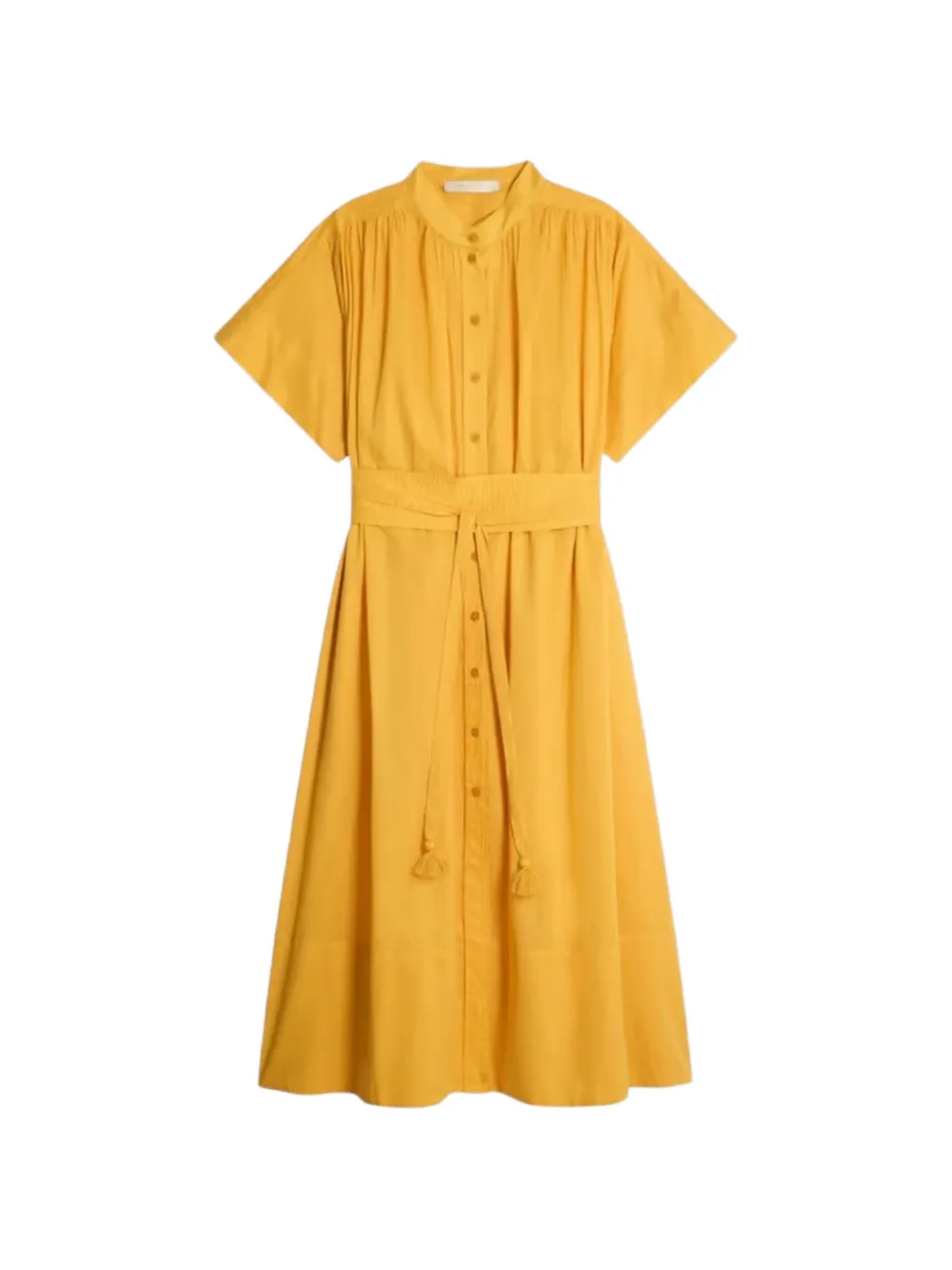 Vanessa Bruno Ciao belted tassel-detail midi dress - Gelb