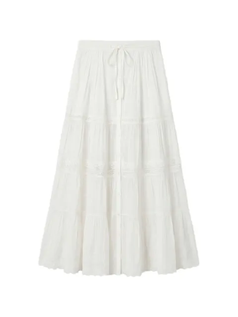 Vanessa Bruno Caravelle lace-trim tiered maxi skirt